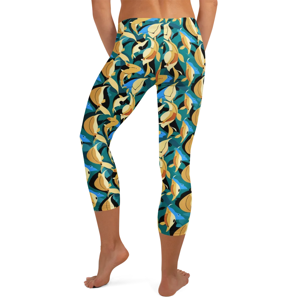 Golden Shoal on Capri Leggings — Back