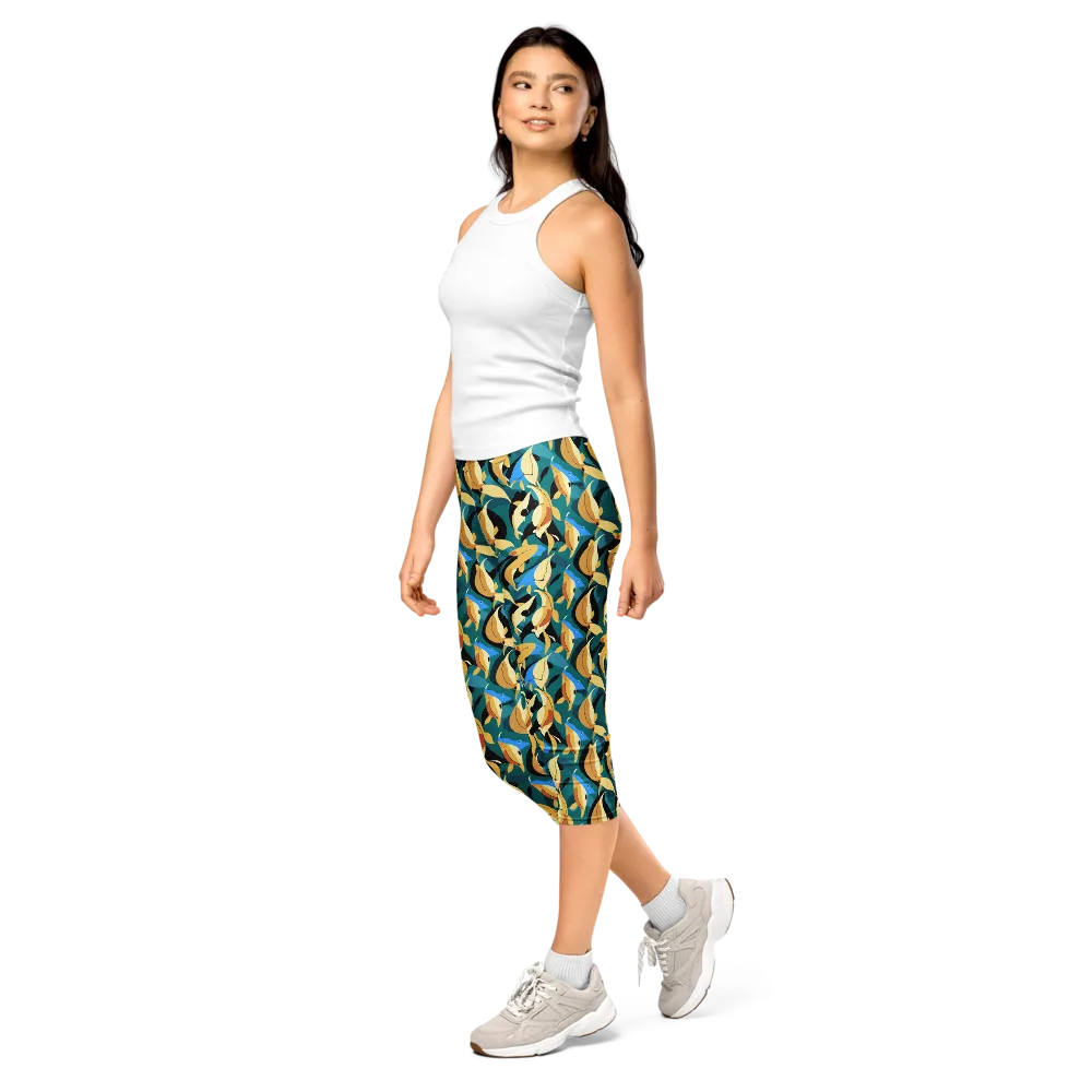 Golden Shoal on Capri Leggings — Left Front