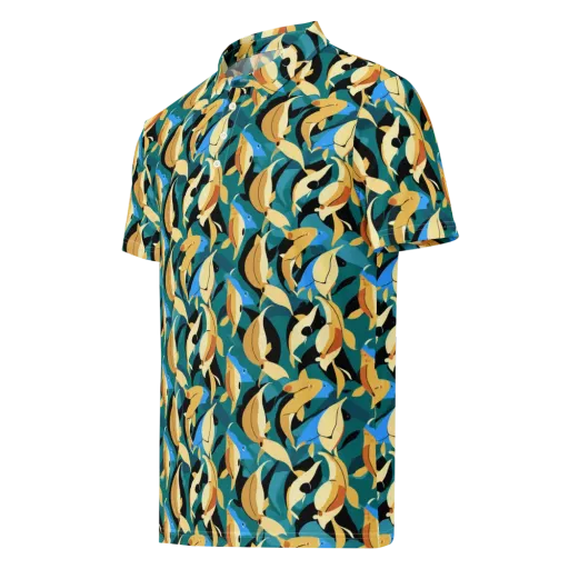 Golden Shoal on a Men's Slim Fit Polo Shirt