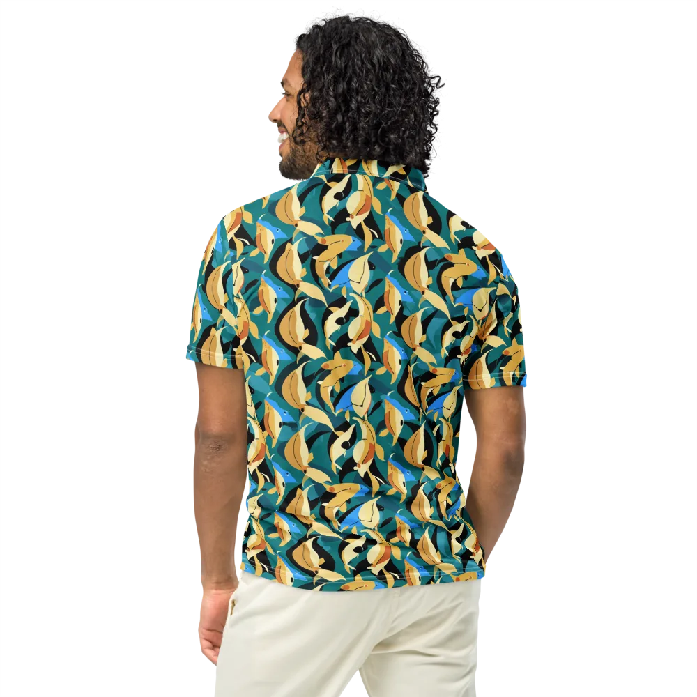Golden Shoal on Men's Slim Fit Polo Shirt — Back