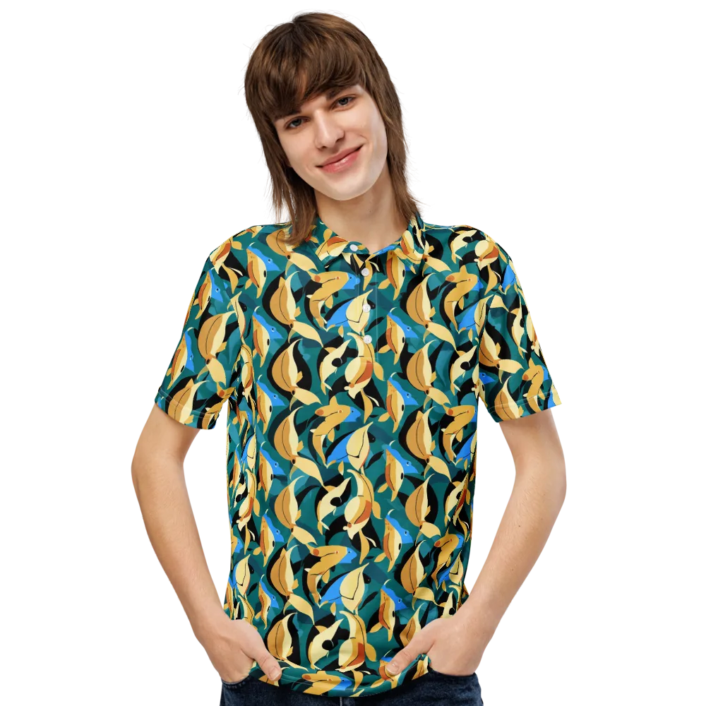 Golden Shoal on Men's Slim Fit Polo Shirt — Front