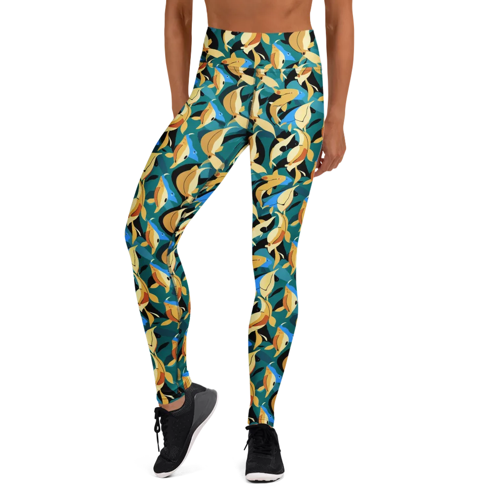 Golden Shoal on Yoga Leggings — Front