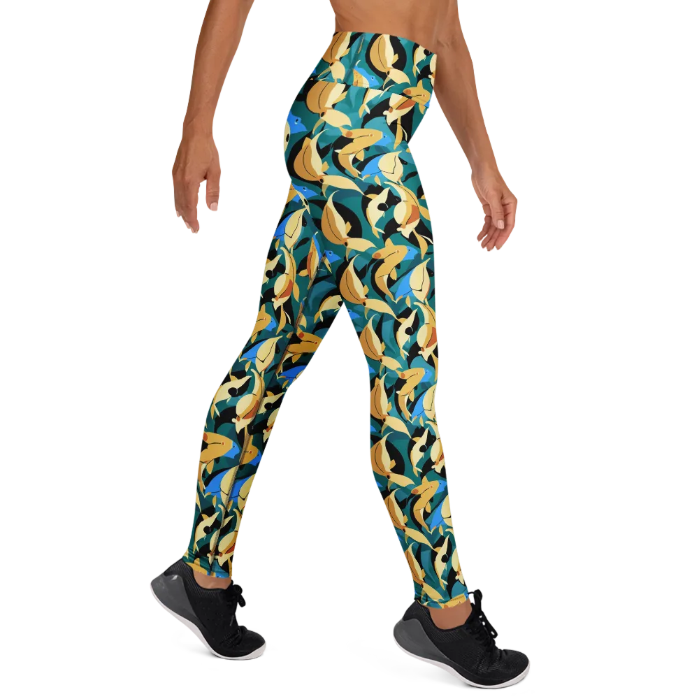Golden Shoal on Yoga Leggings — Right