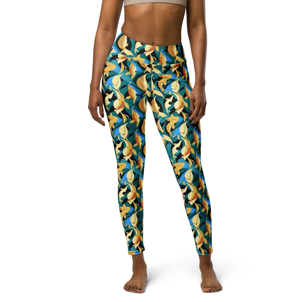 Golden Shoal on Yoga Leggings — Front