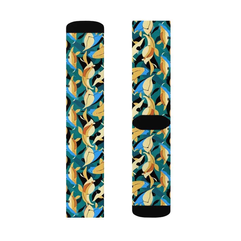 Golden Shoal on Socks — Left Sock