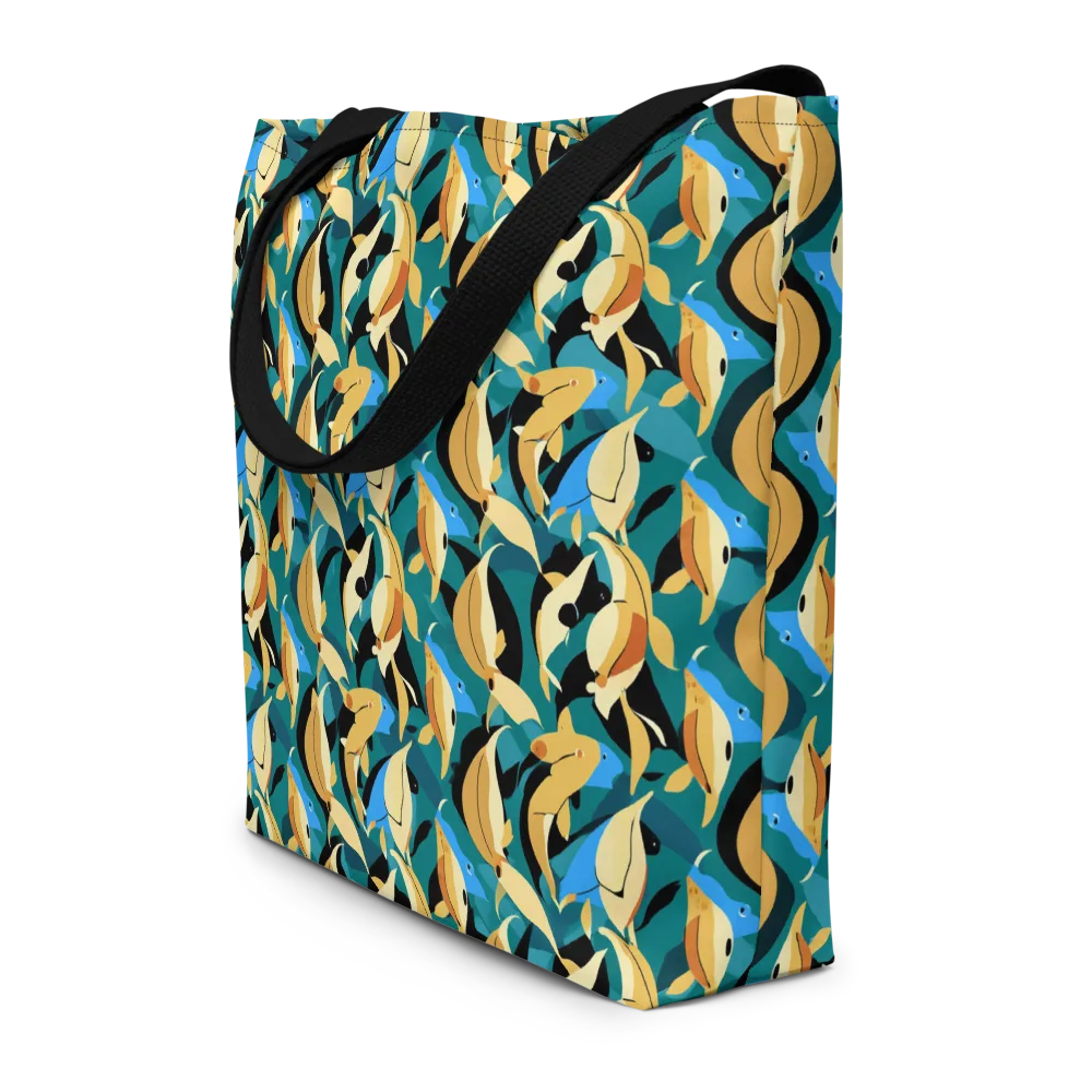Golden Shoal on Large Tote Bag W/ Pocket — Front