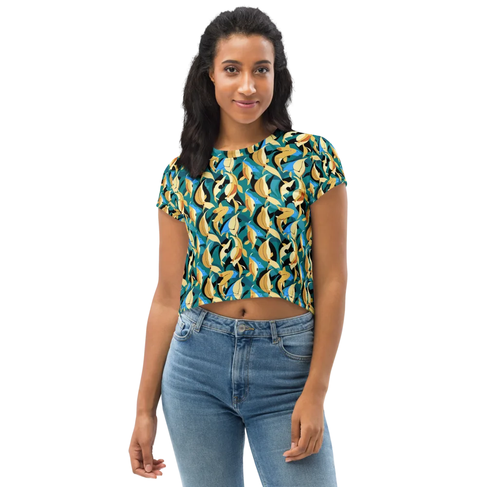 Golden Shoal on Crop Tee — Front