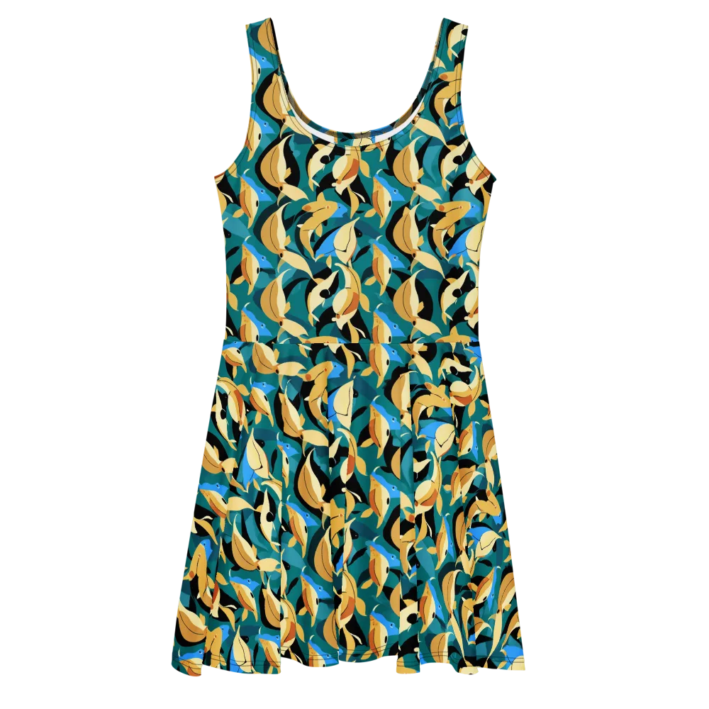 Golden Shoal on Skater Dress — Front