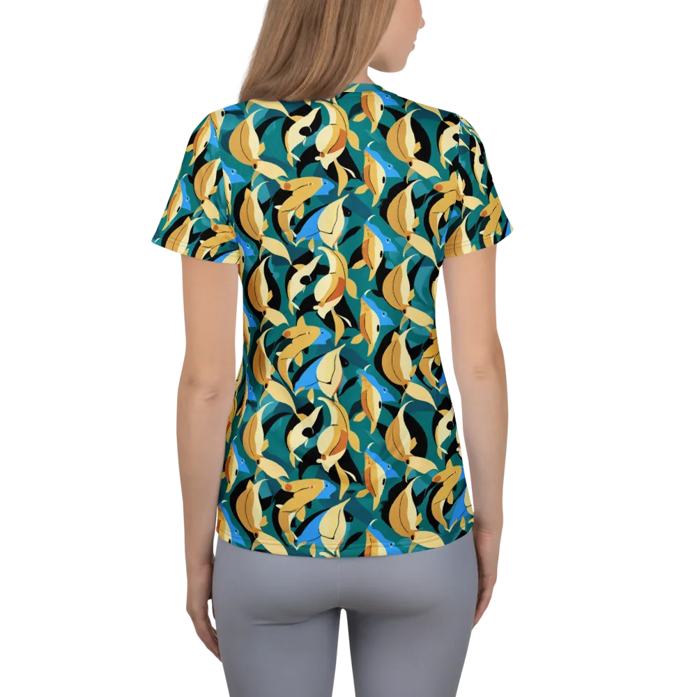 Golden Shoal on Women's Athletic T-Shirt — Back