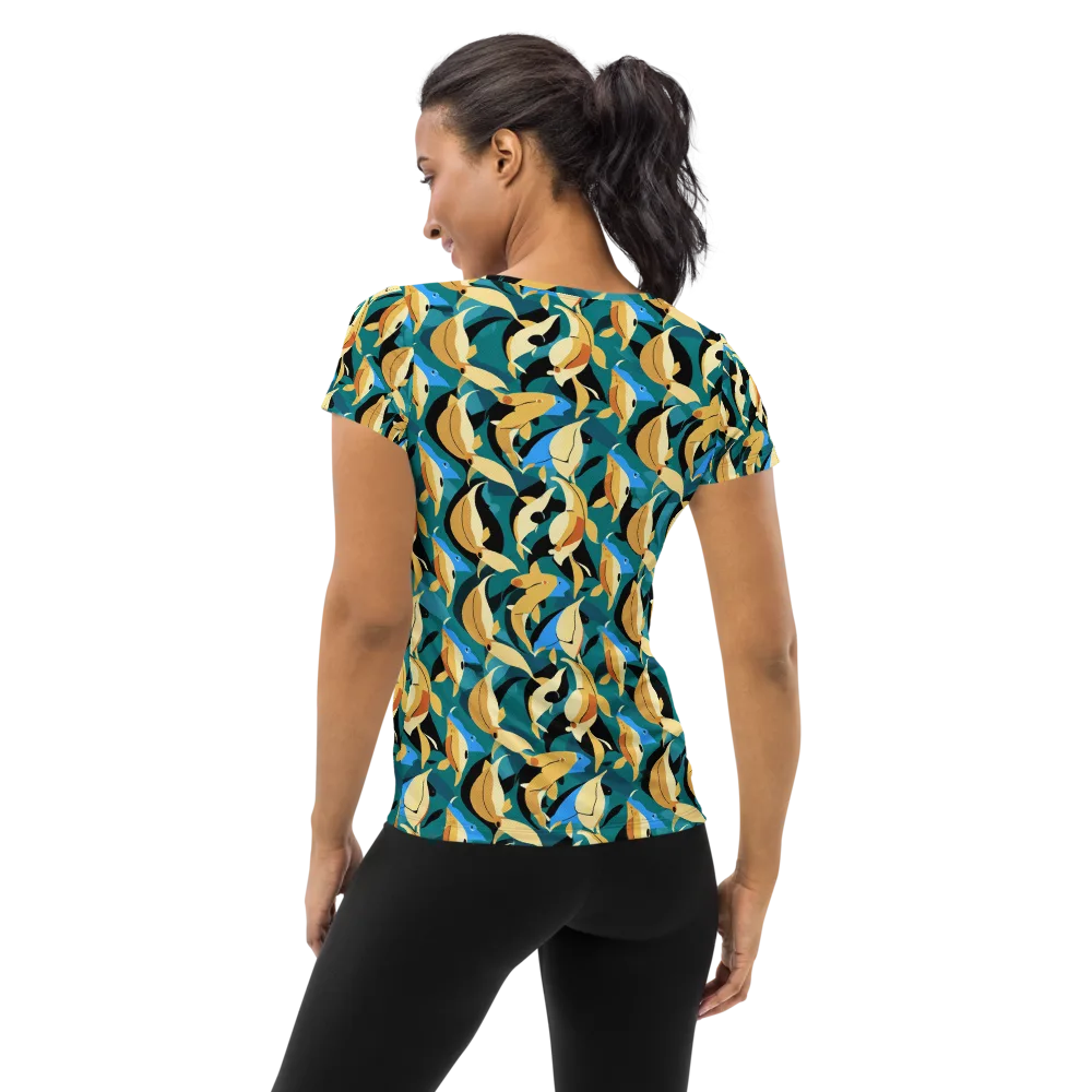 Golden Shoal on Women's Athletic T-Shirt — Back