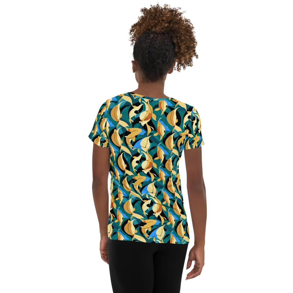 Golden Shoal on Women's Athletic T-Shirt — Back