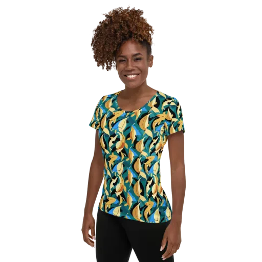 Golden Shoal on a Women's Athletic T-Shirt