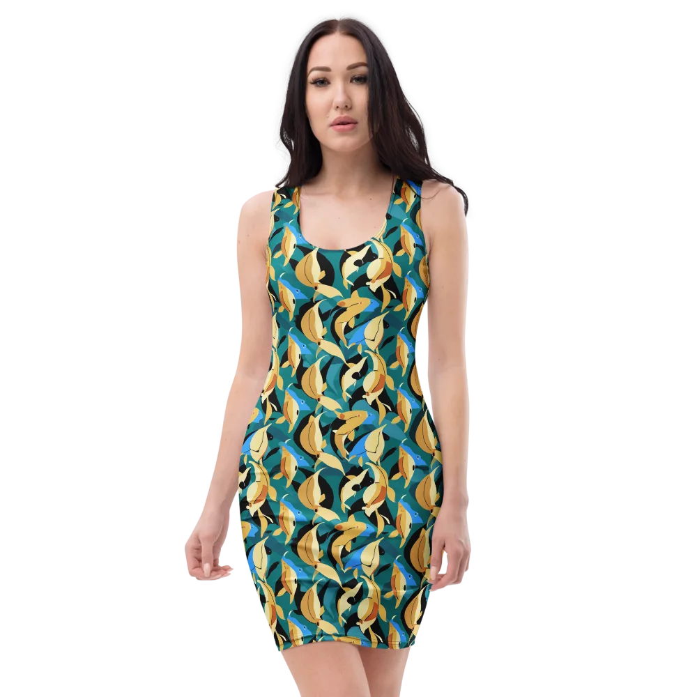 Golden Shoal on Bodycon Dress — Front