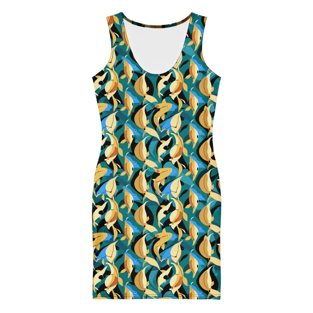 Golden Shoal on Bodycon Dress — Front