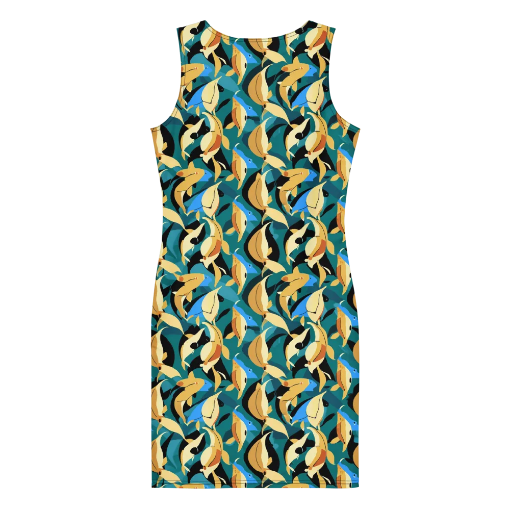 Golden Shoal on Bodycon Dress — Back