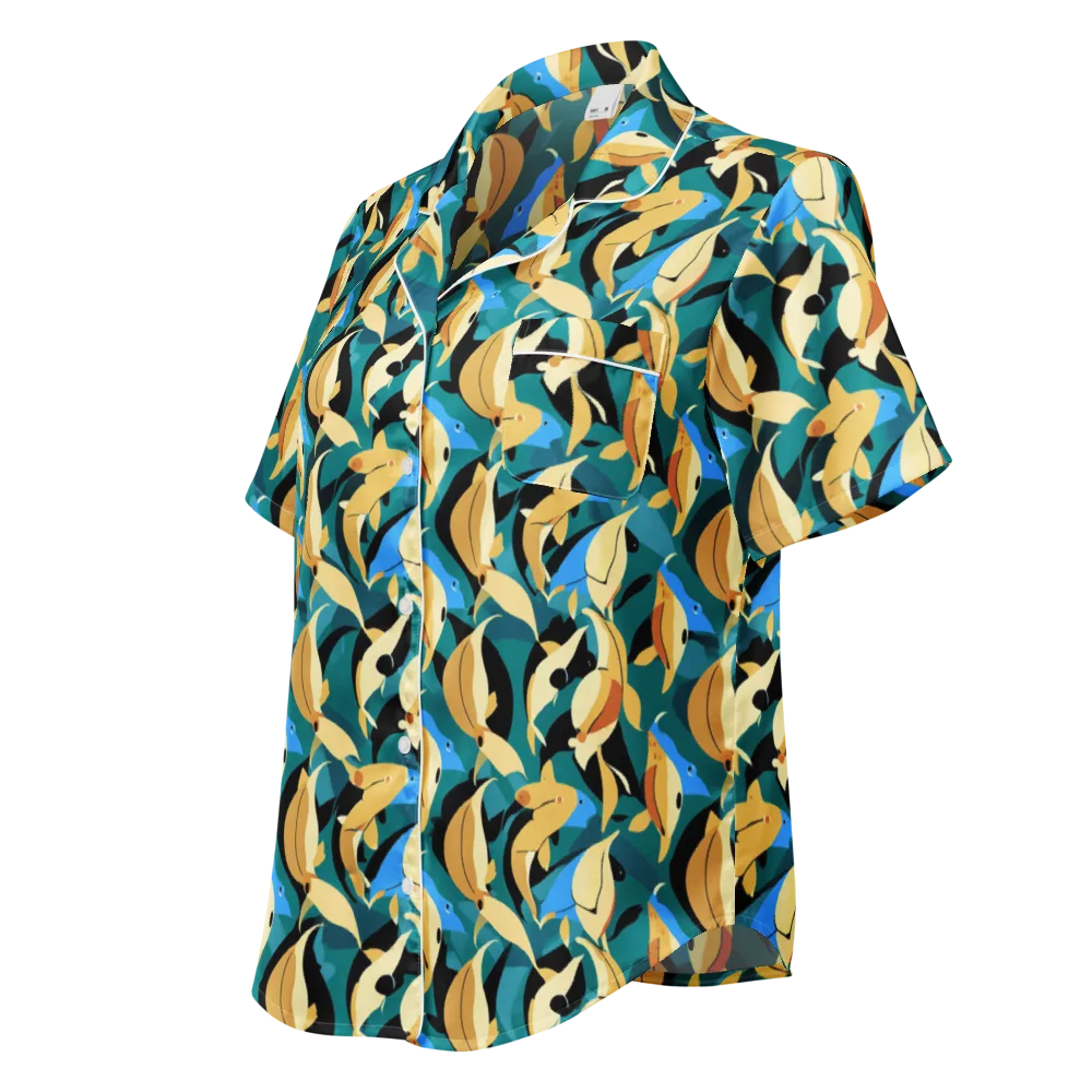Golden Shoal on Women's Short Sleeve Pajama Top — Left Front