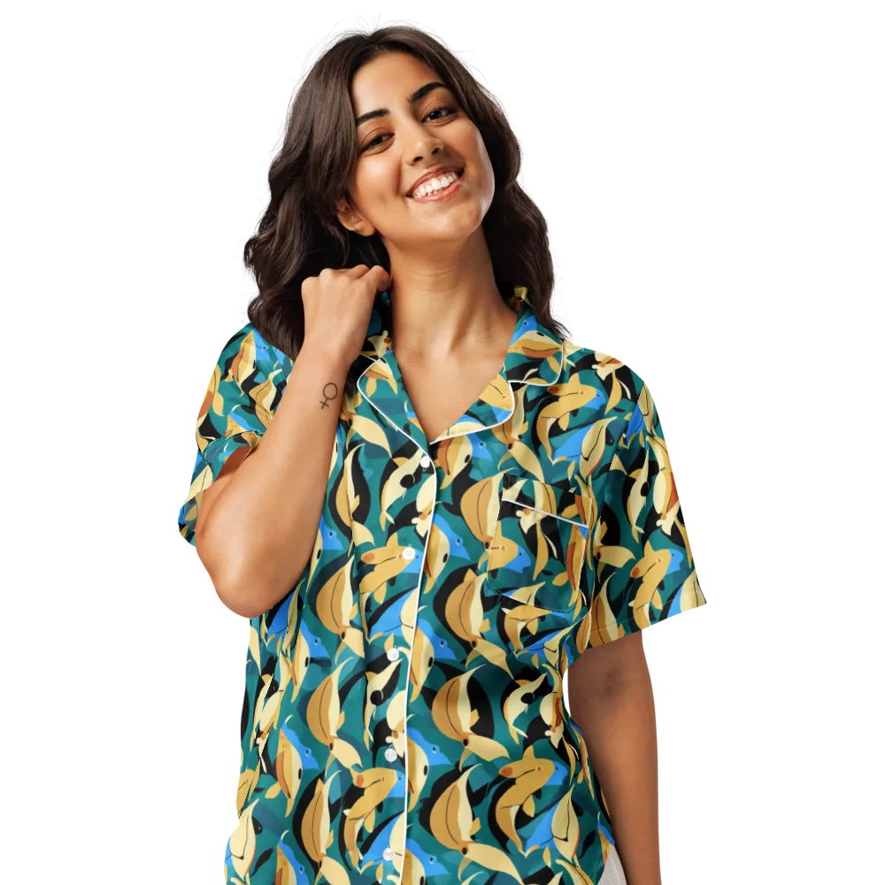 Golden Shoal on Women's Short Sleeve Pajama Top — Front