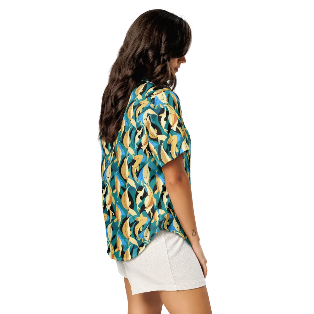 Golden Shoal on Women's Short Sleeve Pajama Top — Right Back