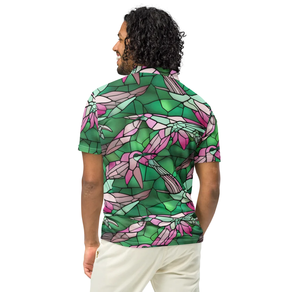 Stained Glass Flight on Men's Slim Fit Polo Shirt — Back