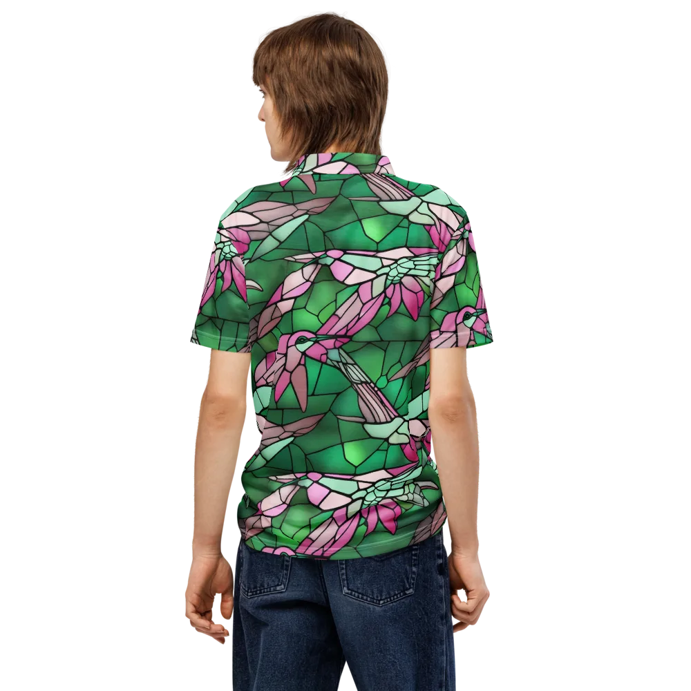 Stained Glass Flight on Men's Slim Fit Polo Shirt — Back