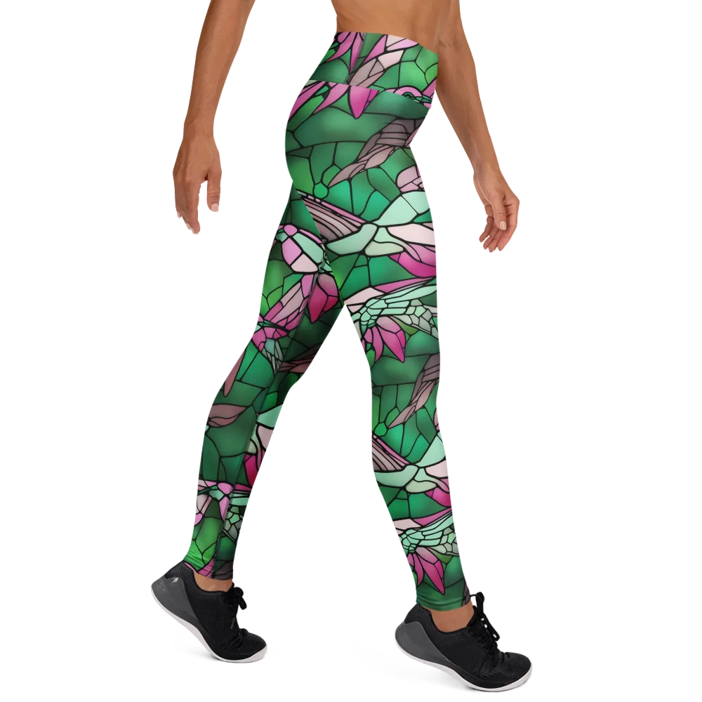 Stained Glass Flight on Yoga Leggings — Right