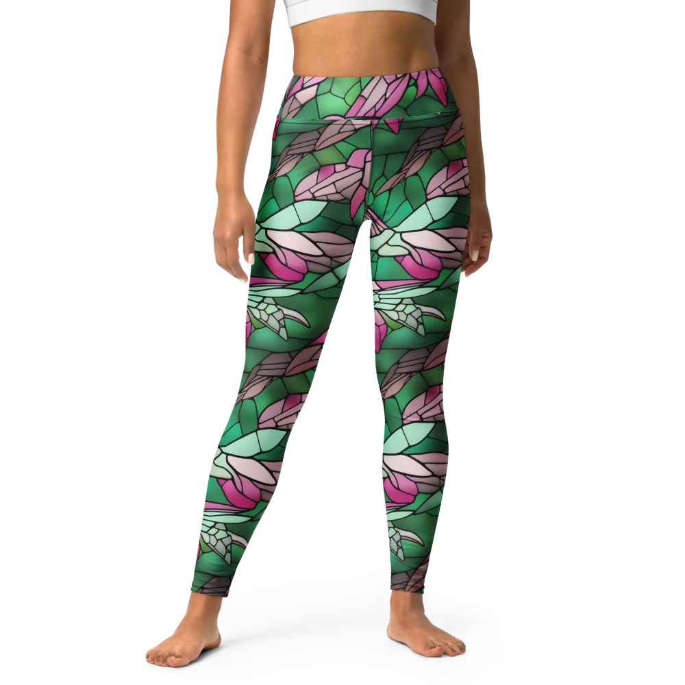 Stained Glass Flight on Yoga Leggings — Front