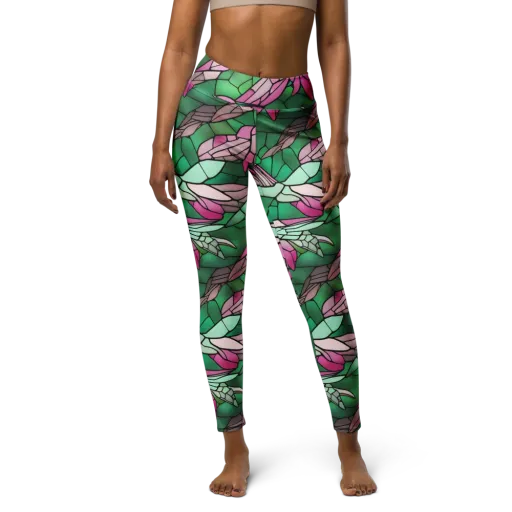 Stained Glass Flight on a Yoga Leggings