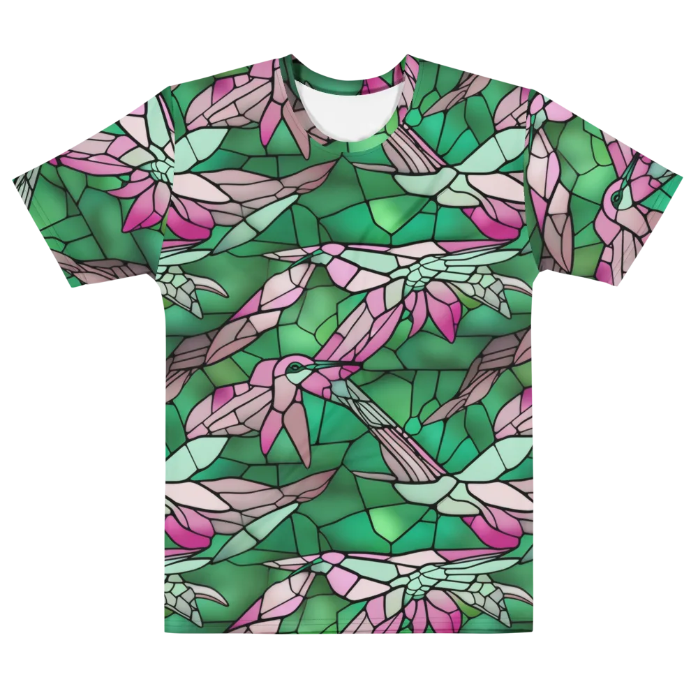 Stained Glass Flight on Men's Cotton Crew Neck T-Shirt — Front