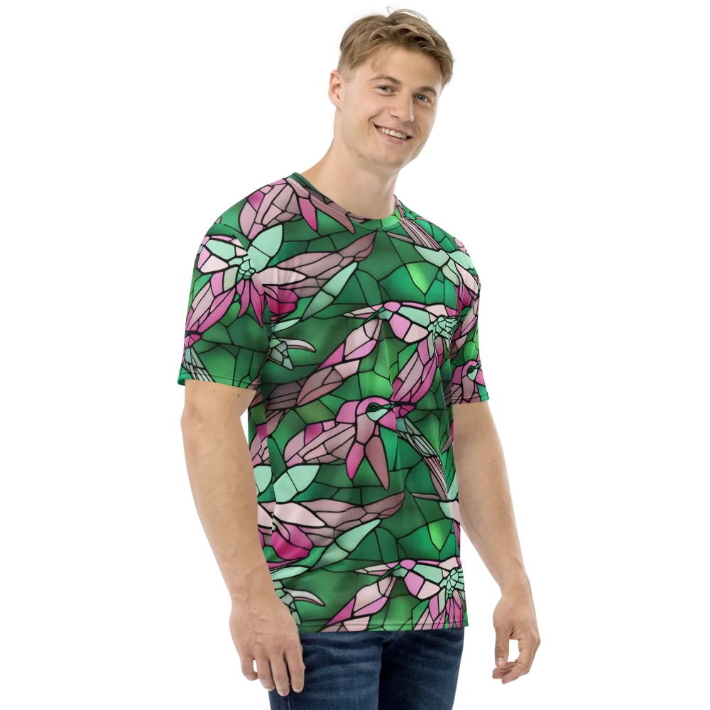 Stained Glass Flight on Men's Crew Neck T-Shirt — Right