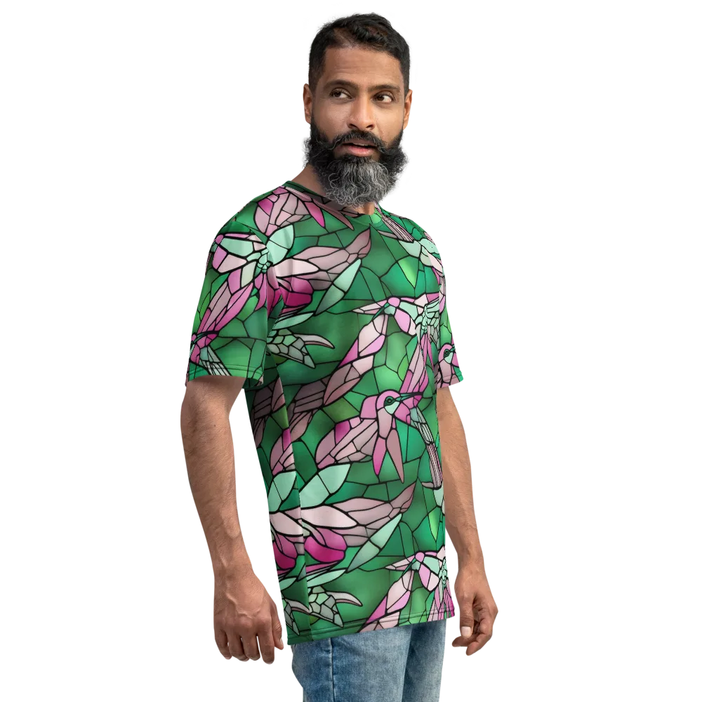 Stained Glass Flight on Men's Crew Neck T-Shirt — Right
