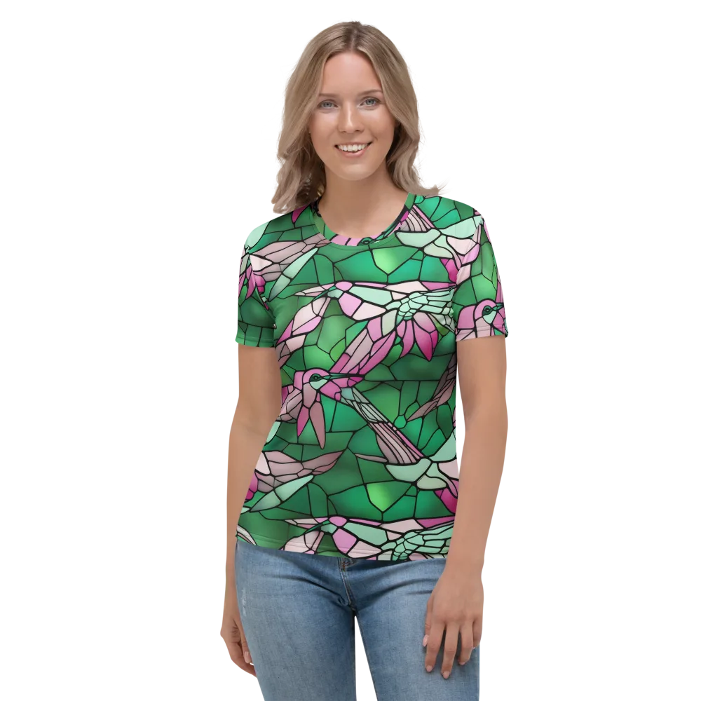 Stained Glass Flight on Women's Crew Neck T-Shirt — Front