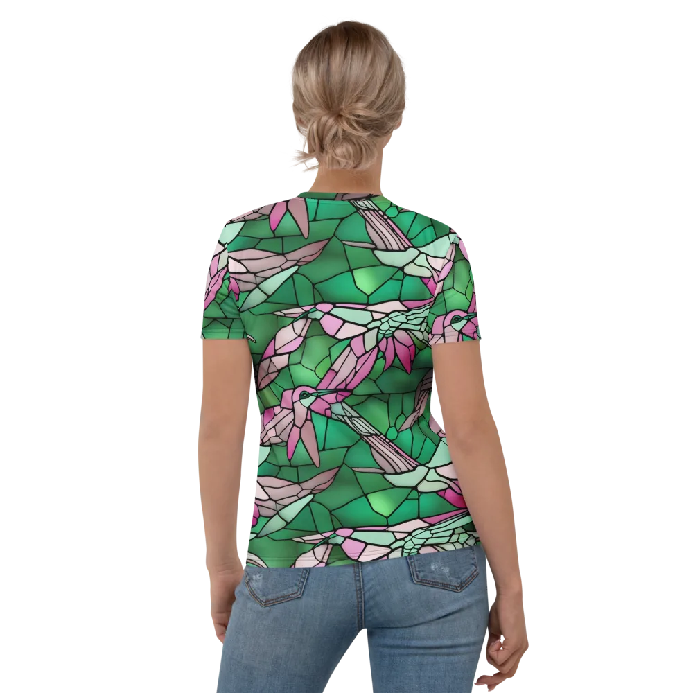 Stained Glass Flight on Women's Crew Neck T-Shirt — Back
