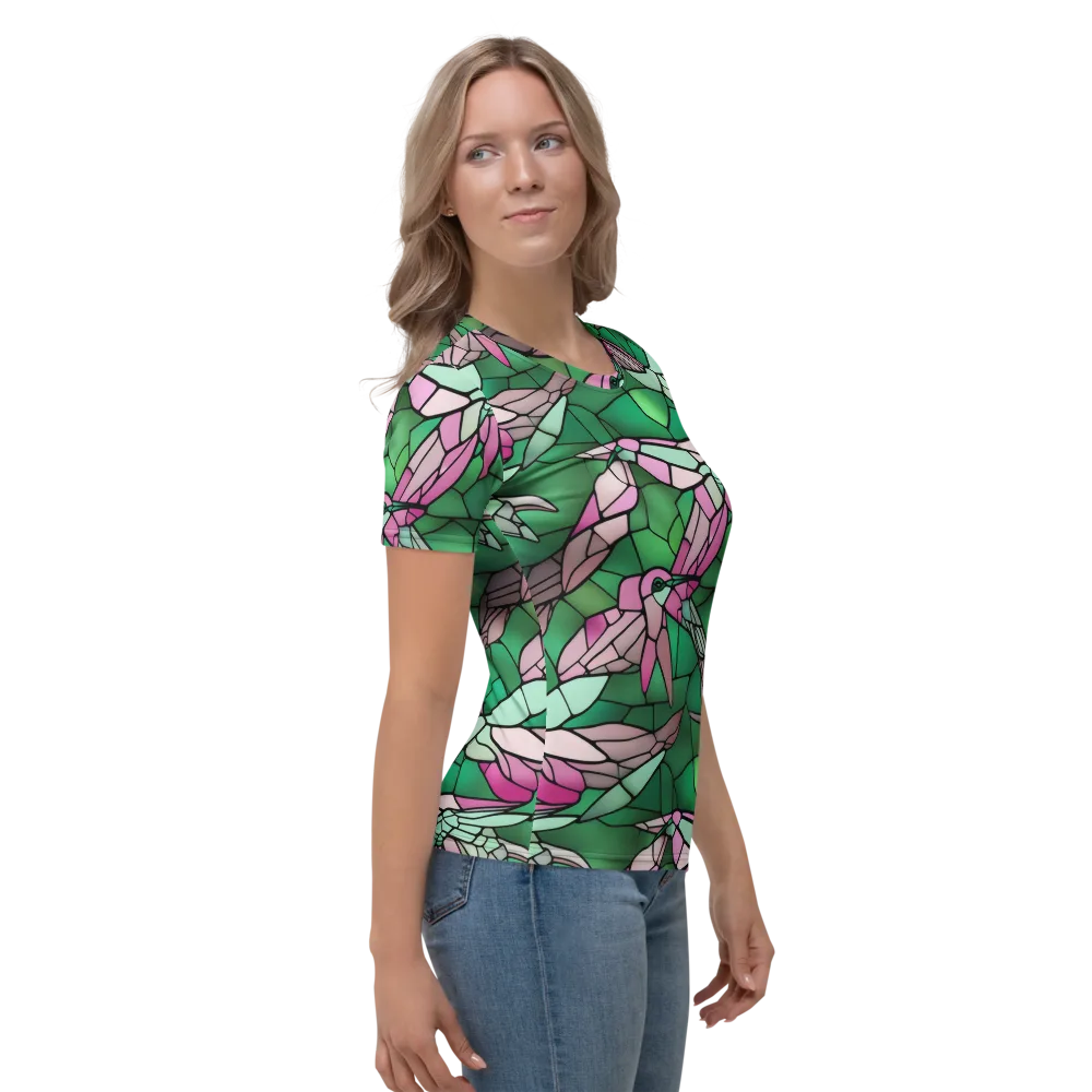 Stained Glass Flight on Women's Crew Neck T-Shirt — Right