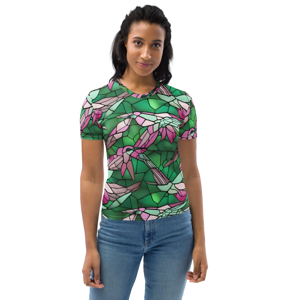 Stained Glass Flight on Women's Crew Neck T-Shirt — Front