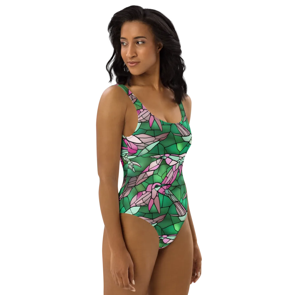 Stained Glass Flight on One-Piece Swimsuit — Right