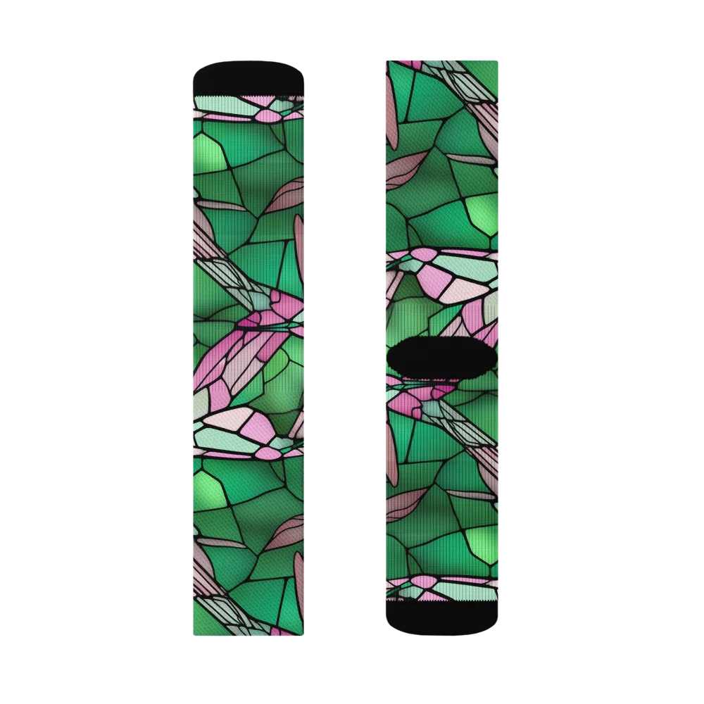Stained Glass Flight on Socks — Left Sock