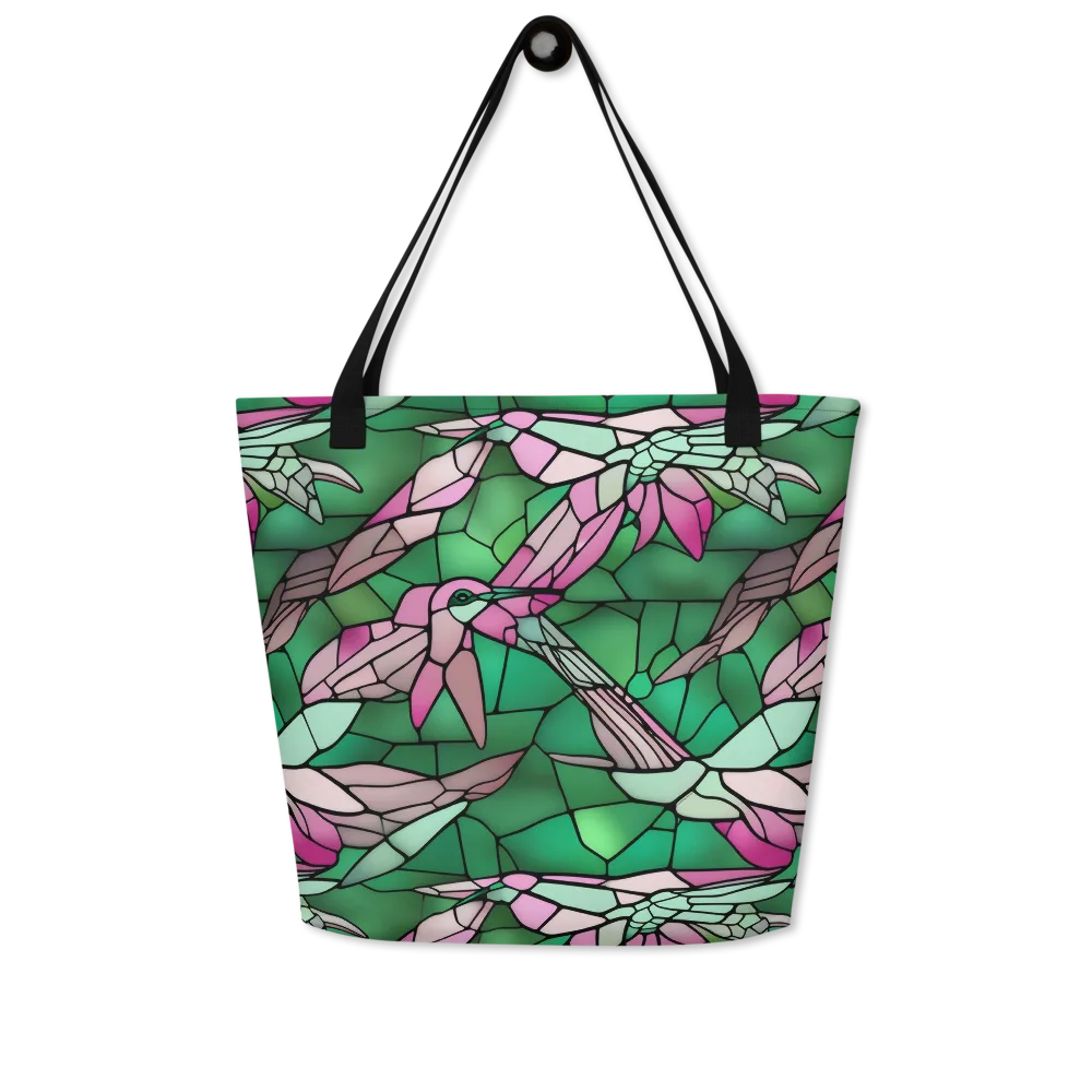 Stained Glass Flight on Large Tote Bag W/ Pocket — Front