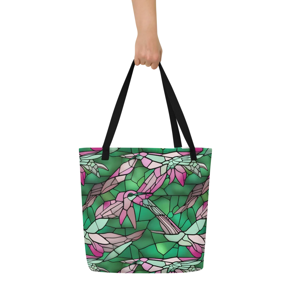 Stained Glass Flight on Large Tote Bag W/ Pocket — Front