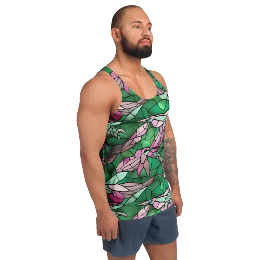 Stained Glass Flight on a Men's Tank Top