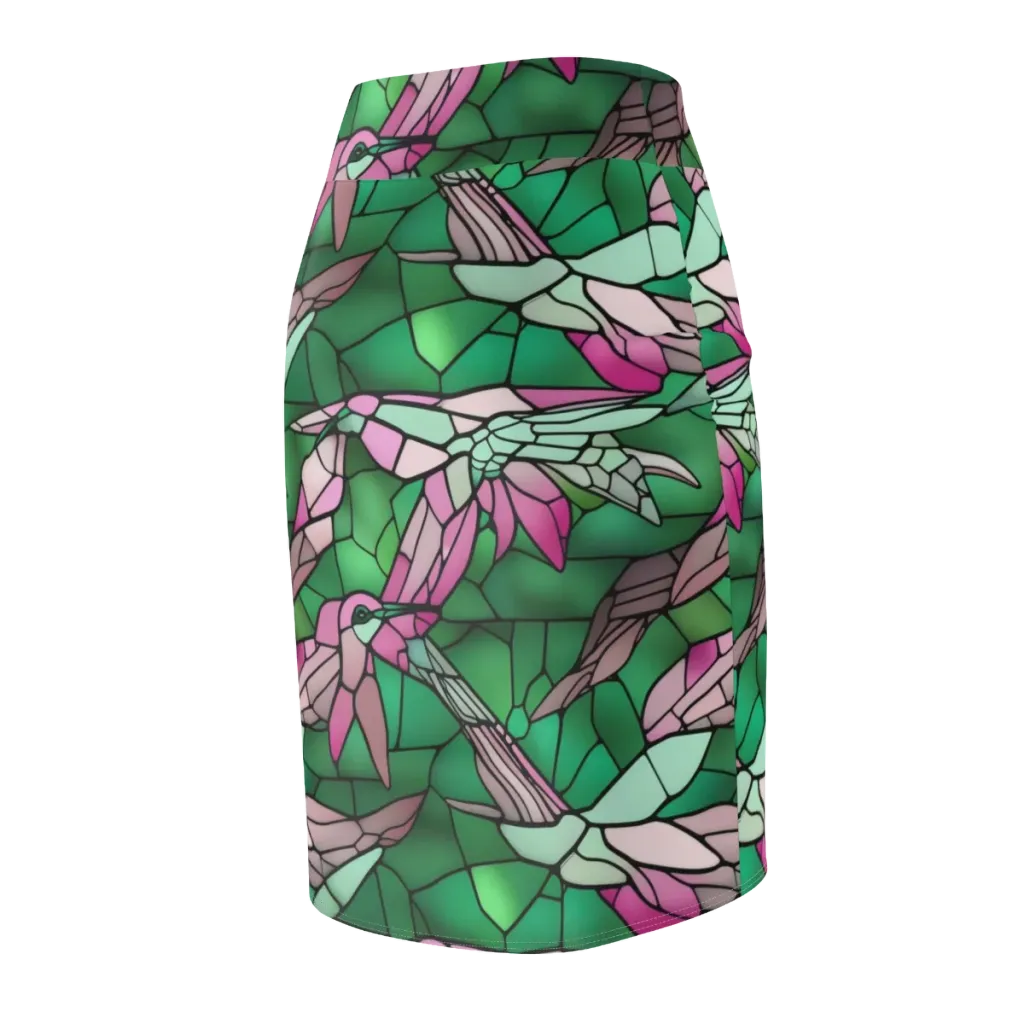 Stained Glass Flight on Pencil Skirt — Back Side
