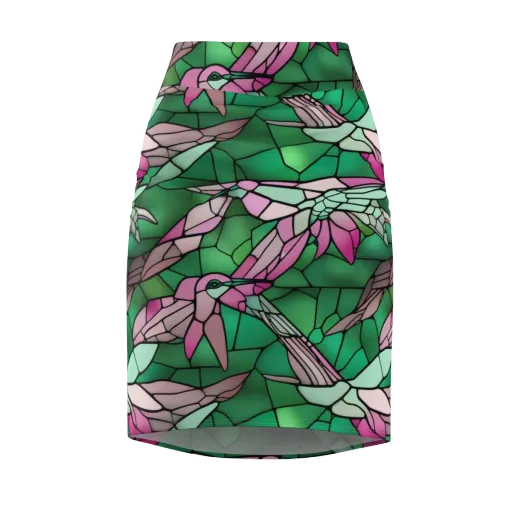 Stained Glass Flight on a Pencil Skirt