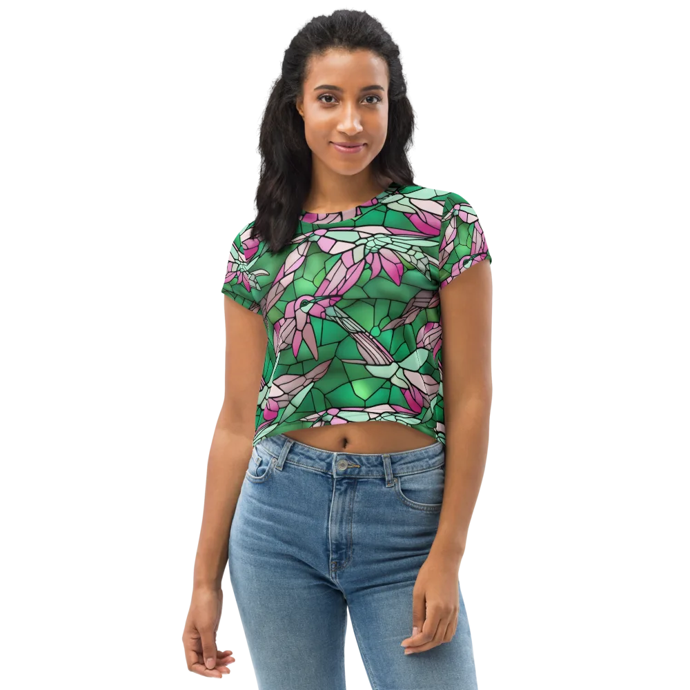 Stained Glass Flight on Crop Tee — Front