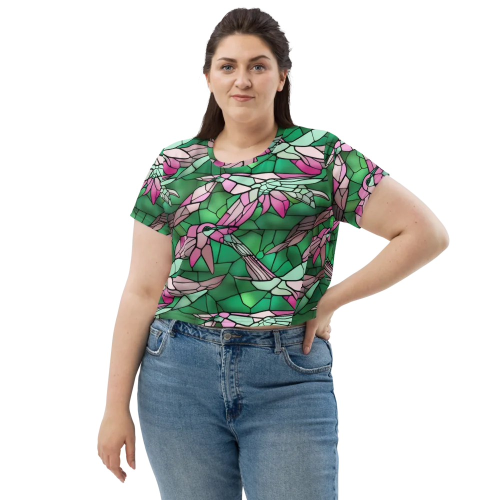 Stained Glass Flight on Crop Tee — Front