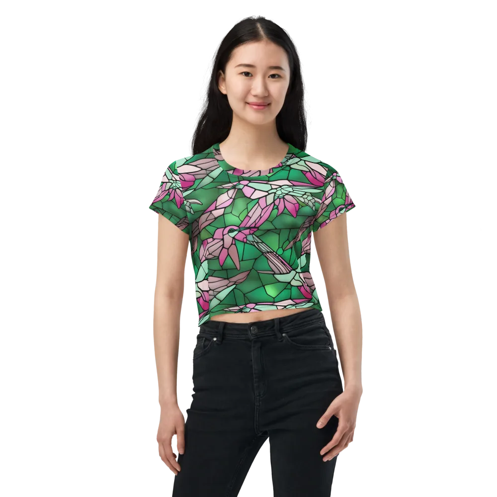 Stained Glass Flight on Crop Tee — Front