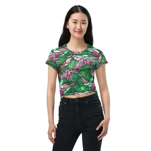 Stained Glass Flight on a Crop Tee