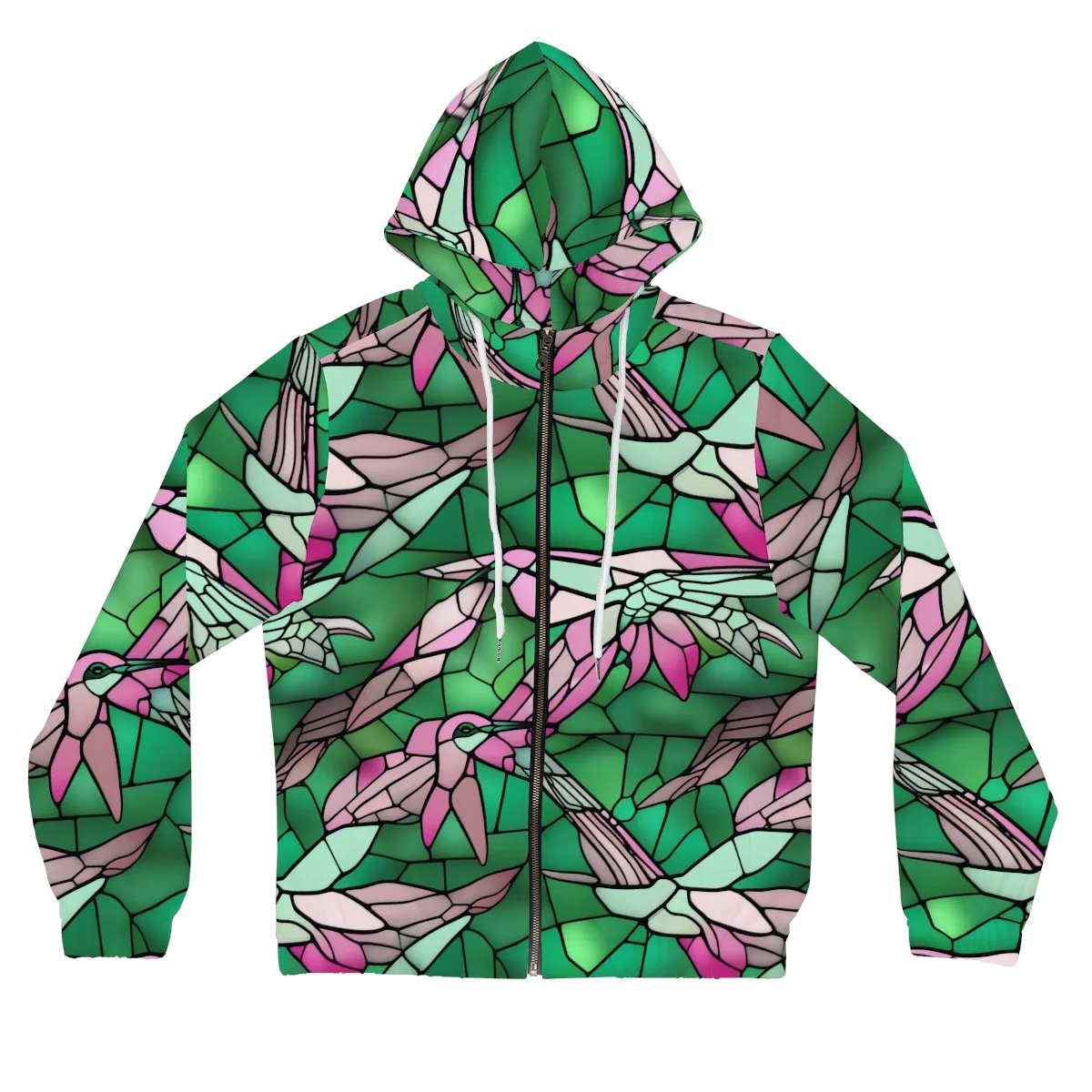 Stained Glass Flight on Women's Full-Zip Hoodie — Front