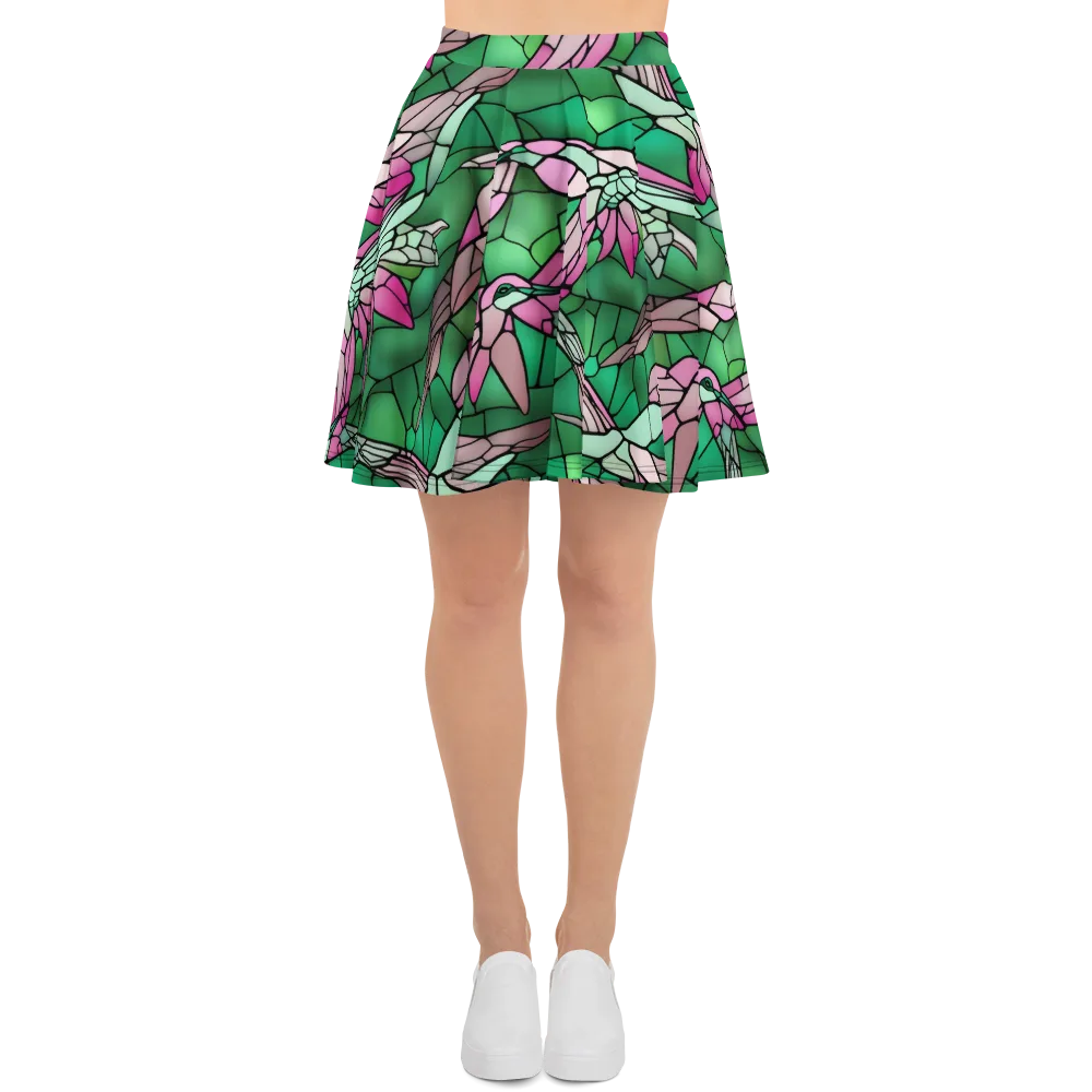 Stained Glass Flight on Skater Skirt — Front