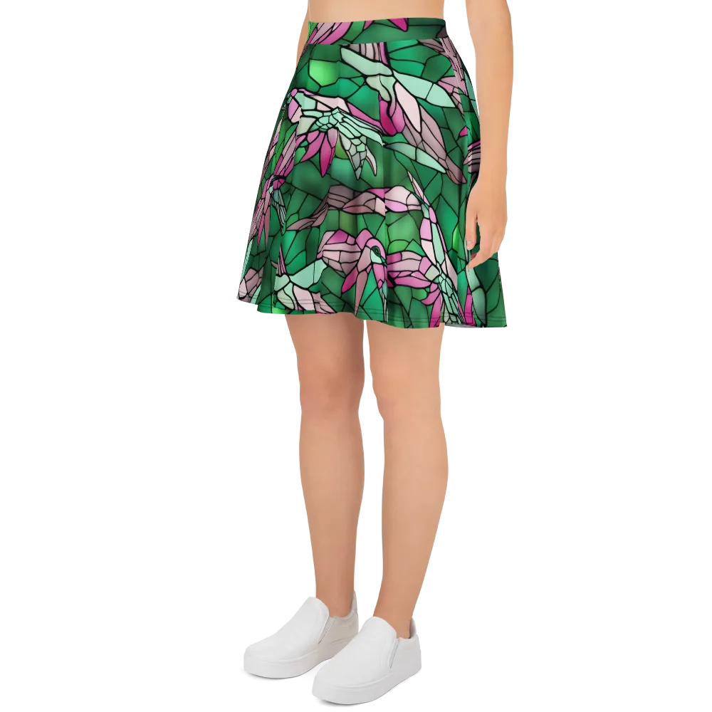 Stained Glass Flight on Skater Skirt — Left