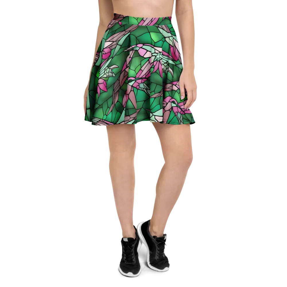 Stained Glass Flight on Skater Skirt — Front