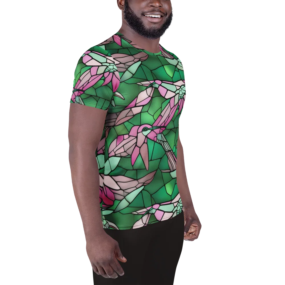Stained Glass Flight on Men's Athletic T-Shirt — Right